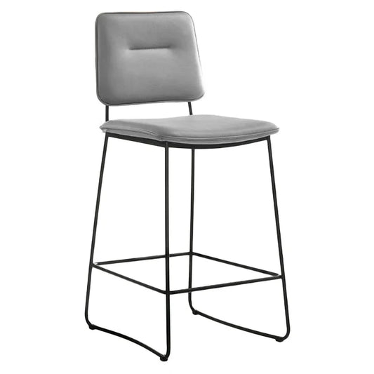 Pluto Leather Barstool - Grey Only